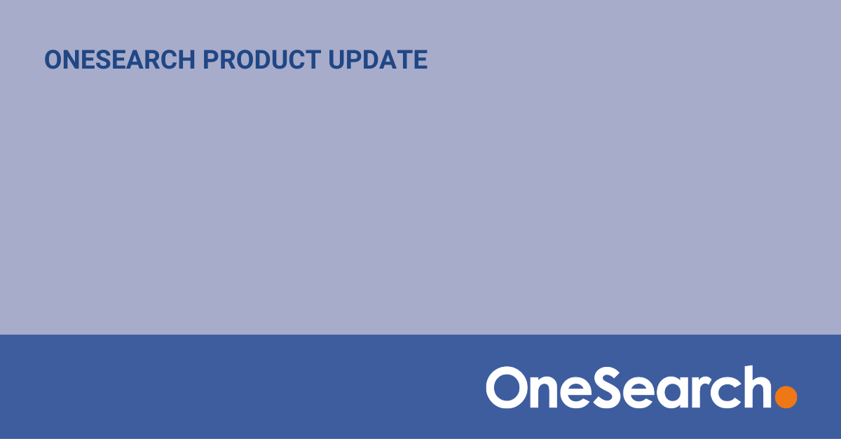 OneSearch Product Update header image