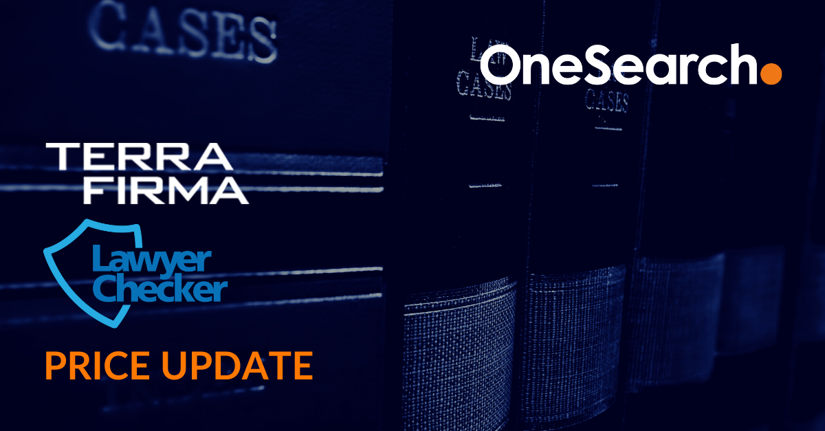 Terrafirma and Lawyer Checker Price Updates header image